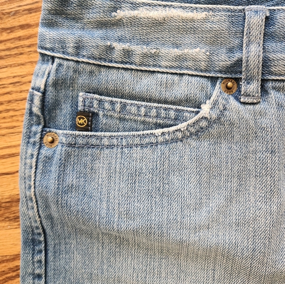Michael Kors Denim Jean Blue Women's Size 4  Shorts Frayed Hem Cut Offs - Picture 3 of 11